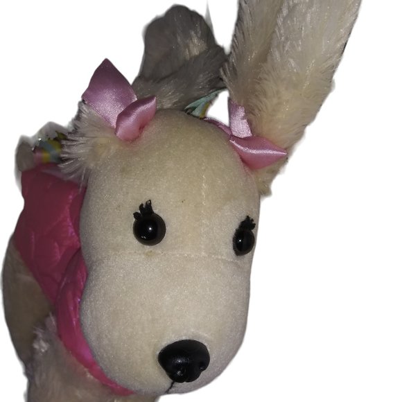 Poochie & Co Lizzie the Beagle CONFETTI Girls Plush Dog Purse Rainbow Strap Bag - Picture 4 of 11